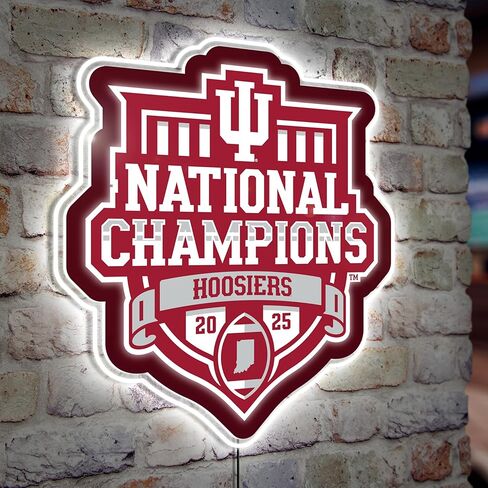 لافتة حائط لجامعة إنديانا NCAA، أبطال CFP الوطنيين 2025-26، لافتة حائط مضيئة LED رفيعة للغاية، لافتة حائط بشعار مرخصة رسميًا، صنع في الولايات المتحدة الأمريكية in Saudi Arabia