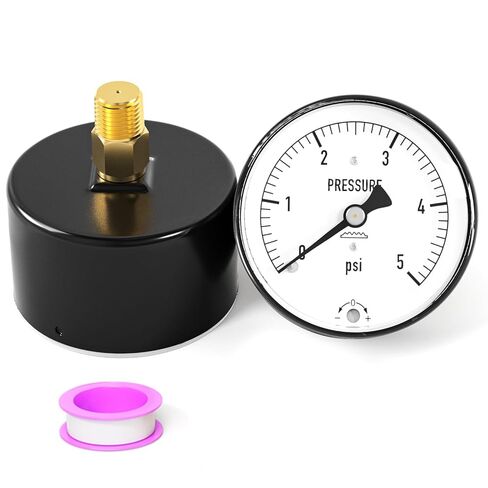0-5PSI نوع الحجاب الحاجز كبسولة قياس الضغط المنخفض 2-1/3 بوصة حجم القرص، 1/4 بوصة NPT حامل خلفي، مقياس عمود الماء قابل للتعديل، لاختبار الضغط بالهواء والغاز والماء والسوائل الأخرى in Kuwait