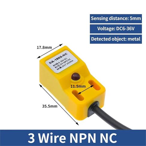 1805 5mm NPN PNP Proximity Switch Square Metal Sensor, 3 Wire DC 5V Limit 24V NO NC, 1pc in Saudi Arabia