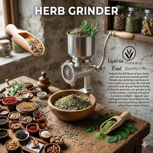 مطحنة حبوب يدوية من الحديد الزهر ذات قادوس عالي - مطحنة حبوب شديدة التحمل، مطحنة قهوة - طحن جاف ورطب للقمح والحبوب in Kuwait