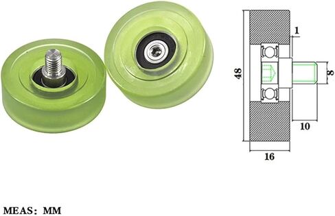 محمل مصبوب من البولي يوريثين ملولب خارجيًا PU60848-16C1L10M8 محمل مطاطي مع عجلة توجيه ملولبة in Kuwait