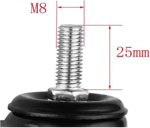 4 أجزاء/وحدة 1.5 بوصة برغي مزدوج تحمل عجلة عالمية M8x25 أرجل قطع الأثاث الصامتة in Kuwait