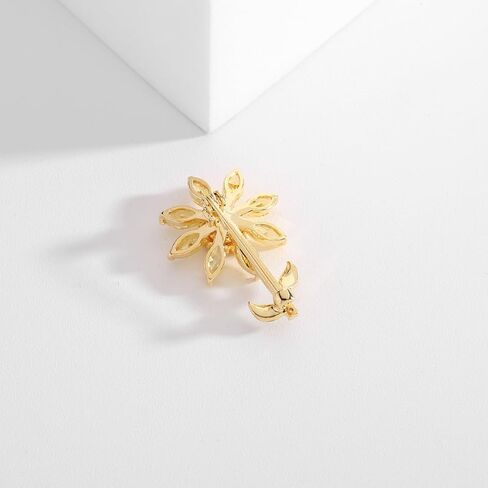 14K Gold Moissanite Flower Brooch Pins, Cardigan Scarf Buckle, Shirt Collar Pin, Unique Daisy Flower Pin, Broaches for Women Vintage in Saudi Arabia