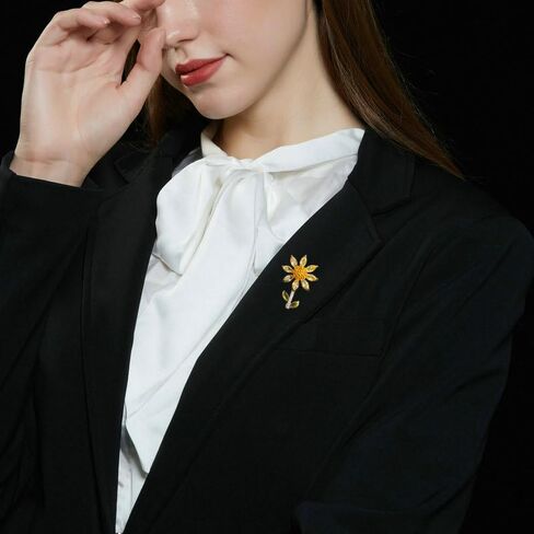 14K Gold Moissanite Flower Brooch Pins, Cardigan Scarf Buckle, Shirt Collar Pin, Unique Daisy Flower Pin, Broaches for Women Vintage in Saudi Arabia