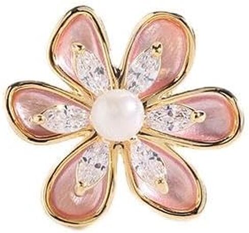 14K Gold Moissanite Flower Brooch Pins, Cardigan Scarf Buckle, Shirt Collar Pin, Unique Daisy Flower Pin, Broaches for Women Vintage in Saudi Arabia