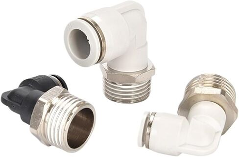 90 درجة الأبيض الزاوية اليمنى موصل سريع PL8-02 النحاس أنبوب الهواء الأسود هوائي PL10-03mm 1 قطعة (PL4-02) in Kuwait