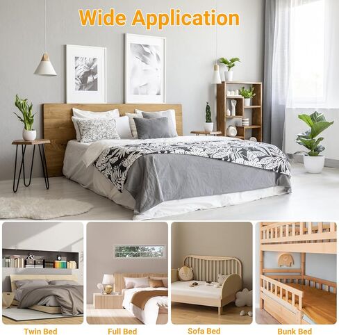 4 قطع من دعامات حاجز السرير مع 32 قطعة من المسامير، دعامات إطار سرير عالية الجودة، أجهزة إطار سرير مقاومة للصدأ للألواح الأمامية، وألواح القدم، وإطار سرير خشبي in Kuwait