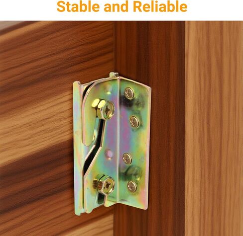 4 قطع من دعامات حاجز السرير مع 32 قطعة من المسامير، دعامات إطار سرير عالية الجودة، أجهزة إطار سرير مقاومة للصدأ للألواح الأمامية، وألواح القدم، وإطار سرير خشبي in Kuwait