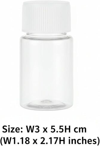 Clear Pill Bottles, 100 Pcs 20 Ml Empty Plastic Medicine Pill Bottle Small Plastic Bottles Medicine Chemical Bottle for Liquid Solid Powder in Kuwait