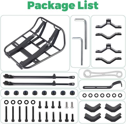 رف أمامي للدراجة، إطار من سبائك الألومنيوم بسعة كبيرة مع أشرطة قابلة للتعديل مناسبة لحمل حقيبة سلة وخوذة لدراجة الطرق والدراجات الهوائية والركاب في المناطق الحضرية in Kuwait