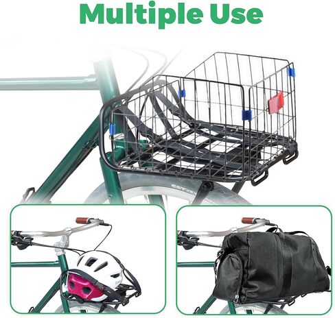 رف أمامي للدراجة، إطار من سبائك الألومنيوم بسعة كبيرة مع أشرطة قابلة للتعديل مناسبة لحمل حقيبة سلة وخوذة لدراجة الطرق والدراجات الهوائية والركاب في المناطق الحضرية in Kuwait