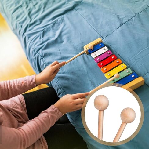 2 PCS Wood Percussion Sticks, 8 Inch Xylophone Mallets Glockenspiel Mallets Long Wood Mallet, Glockenspiel Xylophone Mallet Stick for Glockenspiels Xylophones Chime Drums Bells Wooden Block in Saudi Arabia