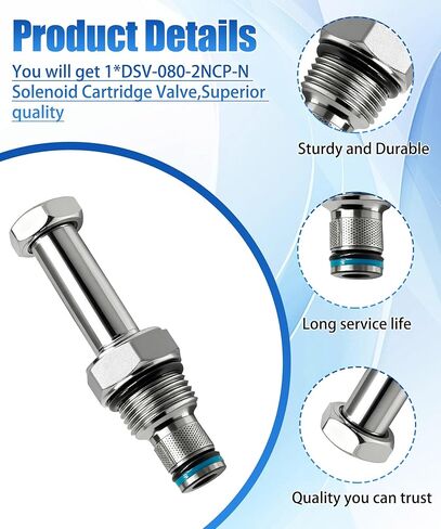 صمام خرطوشة الملف اللولبي DSV-080-2NCP-N، يناسب SPX Fenner Stone VF-4009، يستبدل SV2-08-2NCP، مغلق بشكل طبيعي، ثنائي الاتجاه، موضعين، صمام الملف اللولبي الذي يعمل بالطيار in Kuwait