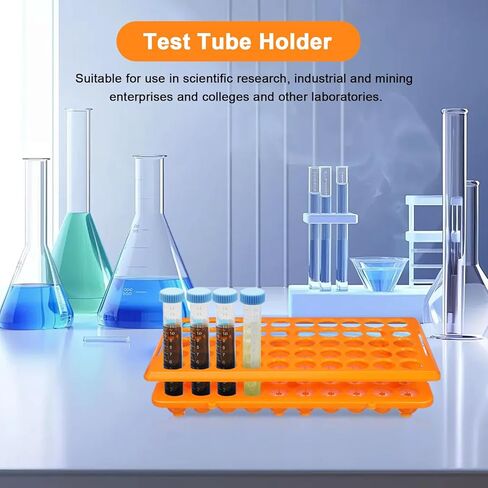 Totority Test Tube Holder Rack 50-Slot Tube Storage Organizer for Laboratory and Industrial Use Glass Test and Vial Shot Glasses Holder 9.64X4.92X1.85 Inch in Saudi Arabia