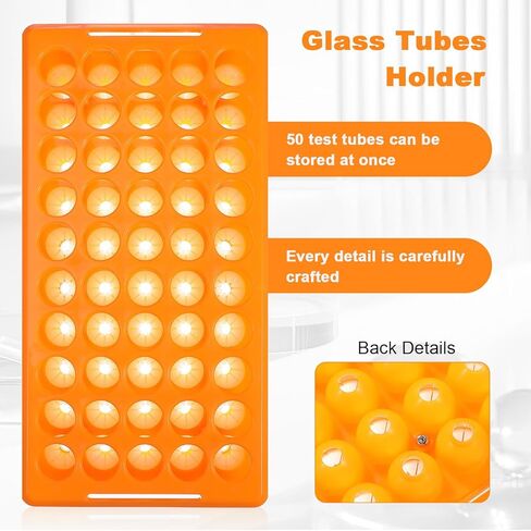 Totority Test Tube Holder Rack 50-Slot Tube Storage Organizer for Laboratory and Industrial Use Glass Test and Vial Shot Glasses Holder 9.64X4.92X1.85 Inch in Saudi Arabia