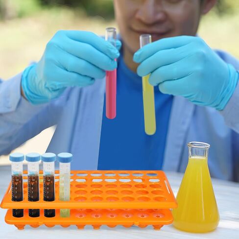 Totority Test Tube Holder Rack 50-Slot Tube Storage Organizer for Laboratory and Industrial Use Glass Test and Vial Shot Glasses Holder 9.64X4.92X1.85 Inch in Saudi Arabia