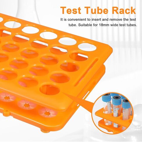 Totority Test Tube Holder Rack 50-Slot Tube Storage Organizer for Laboratory and Industrial Use Glass Test and Vial Shot Glasses Holder 9.64X4.92X1.85 Inch in Saudi Arabia