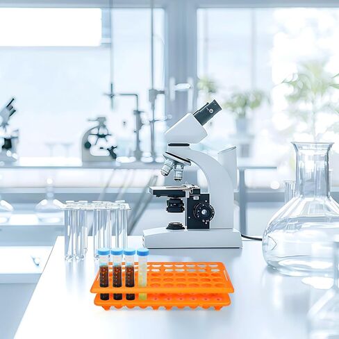 Totority Test Tube Holder Rack 50-Slot Tube Storage Organizer for Laboratory and Industrial Use Glass Test and Vial Shot Glasses Holder 9.64X4.92X1.85 Inch in Saudi Arabia