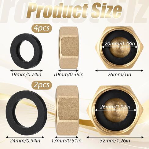 cobee Garden Hose End Caps, Brass Plug Radiator Valve Caps, Brass Garden Hose Cap with Washers Female End Cap for Washing Machine Radiator Valve Faucets Tap in Saudi Arabia