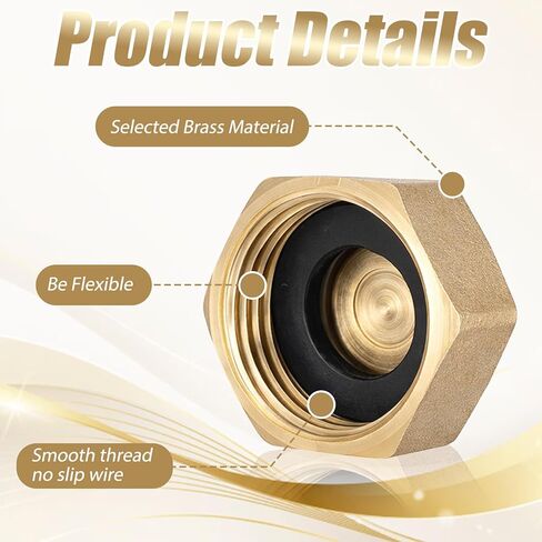 cobee Garden Hose End Caps, Brass Plug Radiator Valve Caps, Brass Garden Hose Cap with Washers Female End Cap for Washing Machine Radiator Valve Faucets Tap in Saudi Arabia