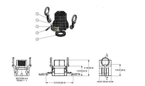 تركيب كاميرا وأخدود من مادة البولي بروبيلين 075D من Banjo، وصلة توصيل أنثى مقاس 3/4 بوصة × أنثى NPT in Kuwait