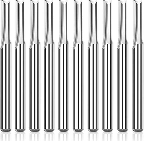 10 قطعة قاطعة الطحن ذات النهاية المستقيمة 1/8 بوصة مطحنة نهاية الكربيد عرقوب ﻿قاطعة الطحن ذات الفتحة المستقيمة ذات الحواف المزدوجة لأداة طحن لقمة التوجيه لأعمال النجارة باستخدام الحاسب الآلي in Kuwait