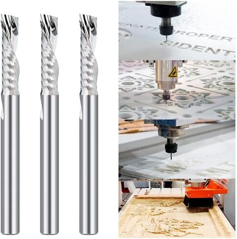 1 قطعة مطحنة نهاية حلزونية 6.35 مللي متر عرقوب 1-فلوت O فلوت أسفل قطع راوتر بت 6.35 مللي متر قطر 25 مللي متر طول القطع مطحنة نهاية كربيد فلوت واحد حلزوني CNC قاطعة المطحنة in Kuwait