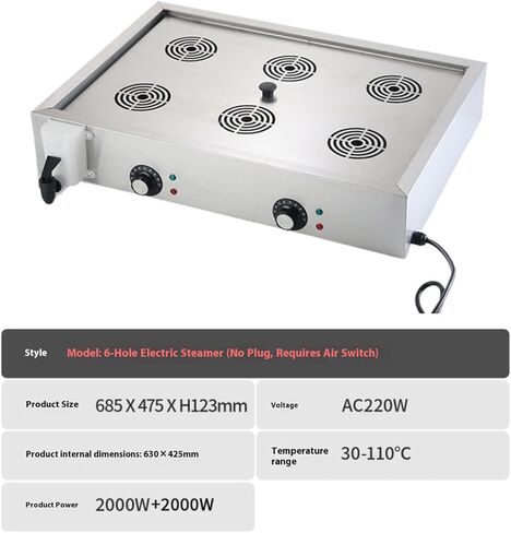 Steamed Bun Machine, Electric Heating Table Steamer Constant Temperature and Energy Saving, Suitable for Steaming Buns and Vegetables in Saudi Arabia