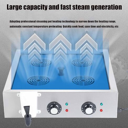 Steamed Bun Machine, Electric Heating Table Steamer Constant Temperature and Energy Saving, Suitable for Steaming Buns and Vegetables in Saudi Arabia