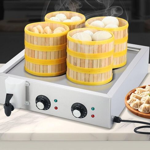 Steamed Bun Machine, Electric Heating Table Steamer Constant Temperature and Energy Saving, Suitable for Steaming Buns and Vegetables in Saudi Arabia
