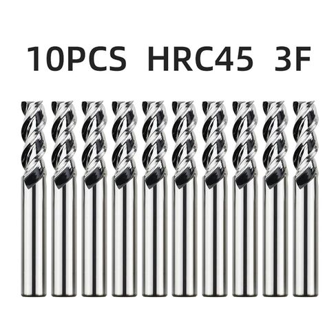 3 قطع طحن كربيد المزامير HRC45 / 55 أداة CNC لطحن نهاية التنغستن (D9xD10x75L) in Kuwait