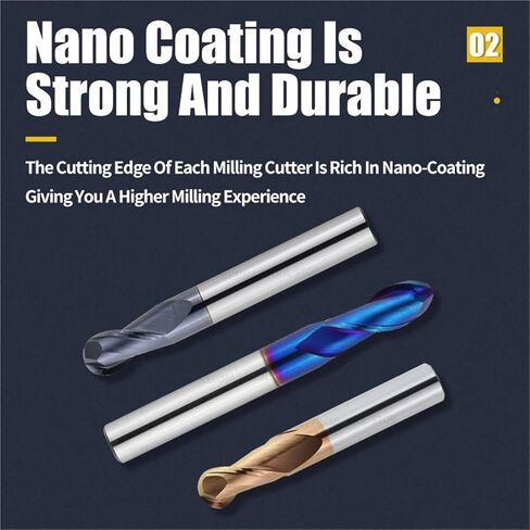 Ball Nose Carbide Milling Cutter Tungsten Metal CNC Router Bit Tools Machine Tool End Mills(R2.5xD5x50L) in Saudi Arabia