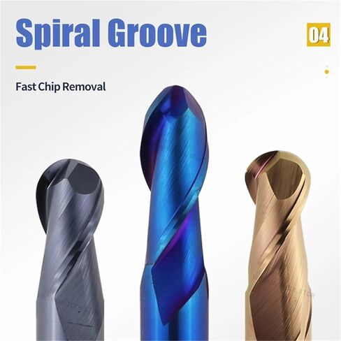 Ball Nose Carbide Milling Cutter Tungsten Metal CNC Router Bit Tools Machine Tool End Mills(R2.5xD5x50L) in Saudi Arabia