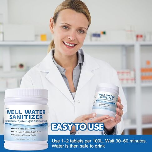 أقراص تنقية مياه الآبار - للتخلص من روائح الكبريت ورائحة البيض الفاسد وتراكم الحديد وروائح المجاري الفظيعة - تحسن الطعم والرائحة | صيغة الغذاء الصف in Kuwait