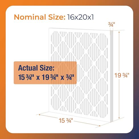 NaturalAire 16x20x1 Pleated Air Filter - Odor Eliminator with Baking Soda, 4-Pack of MERV 8. Controls Household Odors and Traps Harmful Airborne Particles, Lasting Up To 90 Days. 84857.011620 in Saudi Arabia