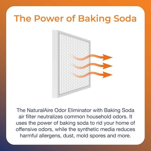 NaturalAire 16x20x1 Pleated Air Filter - Odor Eliminator with Baking Soda, 4-Pack of MERV 8. Controls Household Odors and Traps Harmful Airborne Particles, Lasting Up To 90 Days. 84857.011620 in Saudi Arabia