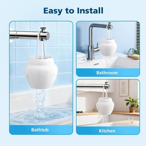 فلتر حمام لحوض الاستحمام، فلتر مياه حوض الاستحمام ذو 8 مراحل، فلتر كيندر لحوض الاستحمام، فلتر حمام توبو، منعم الماء العسر، تنظيف 99% من الملوثات in Kuwait