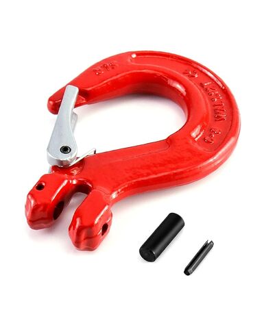 خطاف منزلق QWORK Clevis مع مزلاج، عبوة واحدة، 5/16 بوصة، حد تحميل 2470 رطل، درجة 80 من سبائك الصلب المطروق in Saudi Arabia