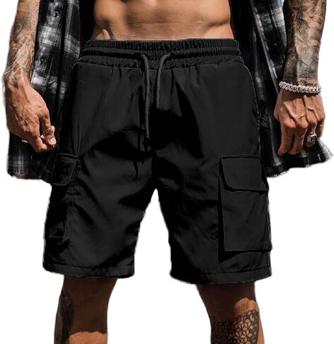 Men's Hiking Cargo Shorts Quick Dry Lightweight Athletic Shorts for Outdoor Fishing Camping Summer with Multi Pockets in Saudi Arabia