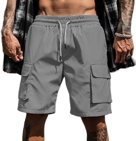 Men's Hiking Cargo Shorts Quick Dry Lightweight Athletic Shorts for Outdoor Fishing Camping Summer with Multi Pockets in Saudi Arabia
