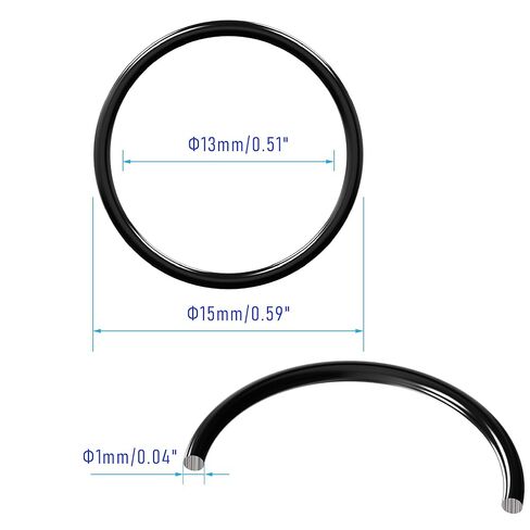 100PCS Silicone O Ring, 15mm OD mm ID 1mm Width VMQ Seal Gasket O-Rings for Wide Variety of Sealing Applications, Black in Kuwait