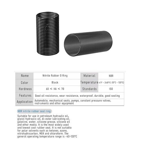 100PCS Silicone O Ring, 15mm OD mm ID 1mm Width VMQ Seal Gasket O-Rings for Wide Variety of Sealing Applications, Black in Kuwait