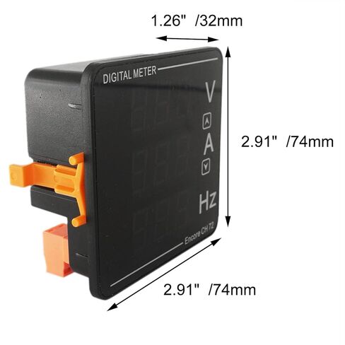 مقياس فولت رقمي تيار متردد 50-500 فولت 120 أمبير، تردد تيار الجهد 3 في 1، لوحة مقياس الفولتميتر، جهاز اختبار جهد التيار الكهربائي مع محول تيار in Kuwait
