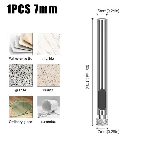 Diamond Punch Integrated Steel Glass Drill Bit Tile Wall Marble Punch Electroplated Bit Glass Hole Opener(7mm) in Saudi Arabia