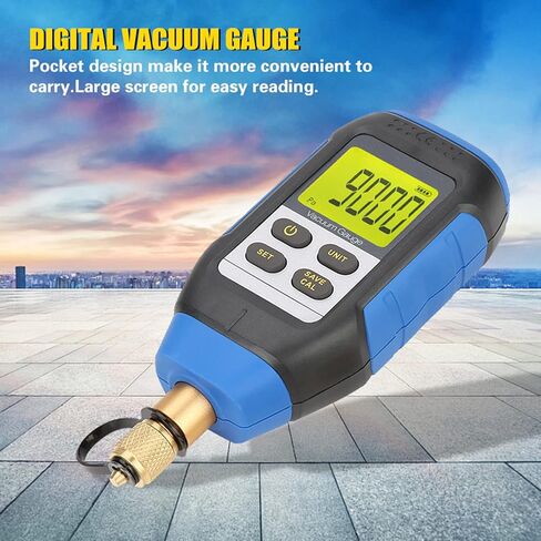 VMV1 Digital Vacuum Gauge Meter with Large Backlit Display 4 Unit Measurements Portable Design for HVAC Professionals and Industrial Use 14.5x6x3cm in Saudi Arabia