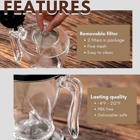 Smart Coffee Maker Loose Leaf Tea Infuser & Brewer with Coaster - 21 Oz | Easy Brew | Easy Clean | Dishwasher safe | Loose leaf & Coffee (Dark Grey) in Saudi Arabia