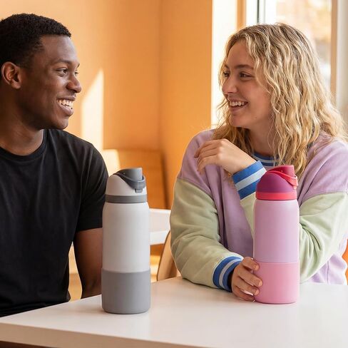 حذاء واقٍ من السيليكون لـ Owala FreeSip، Twist & Flip 24oz 32oz 40oz - كم سفلي بارتفاع ممتد لتوفير أقصى حماية من الانبعاجات - ملحقات قاعدة مضادة للانزلاق وتقليل الضوضاء in Kuwait