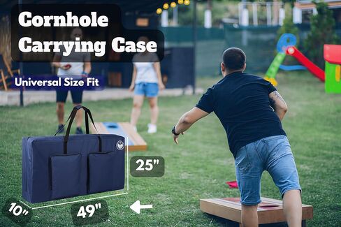 Premium Cornhole Carrying Case - Fits Regulation 4’ x 2’ Boards, Water Resistant Corn Hole Board Carry Case with Reinforced Protection, Padded Straps & Pockets in Saudi Arabia