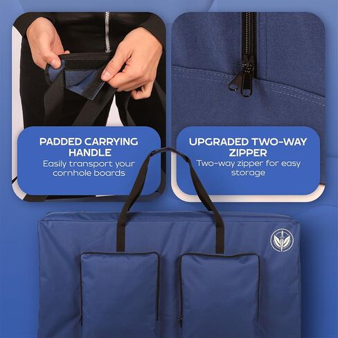 Premium Cornhole Carrying Case - Fits Regulation 4’ x 2’ Boards, Water Resistant Corn Hole Board Carry Case with Reinforced Protection, Padded Straps & Pockets in Saudi Arabia