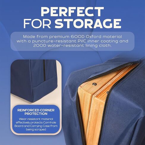 Premium Cornhole Carrying Case - Fits Regulation 4’ x 2’ Boards, Water Resistant Corn Hole Board Carry Case with Reinforced Protection, Padded Straps & Pockets in Saudi Arabia